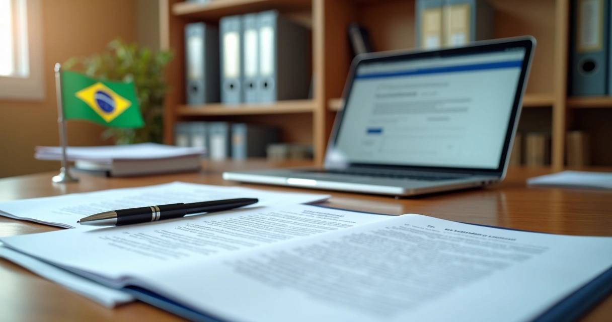 Documentos e contrato social organizados sobre mesa para registrar empresa na junta comercial